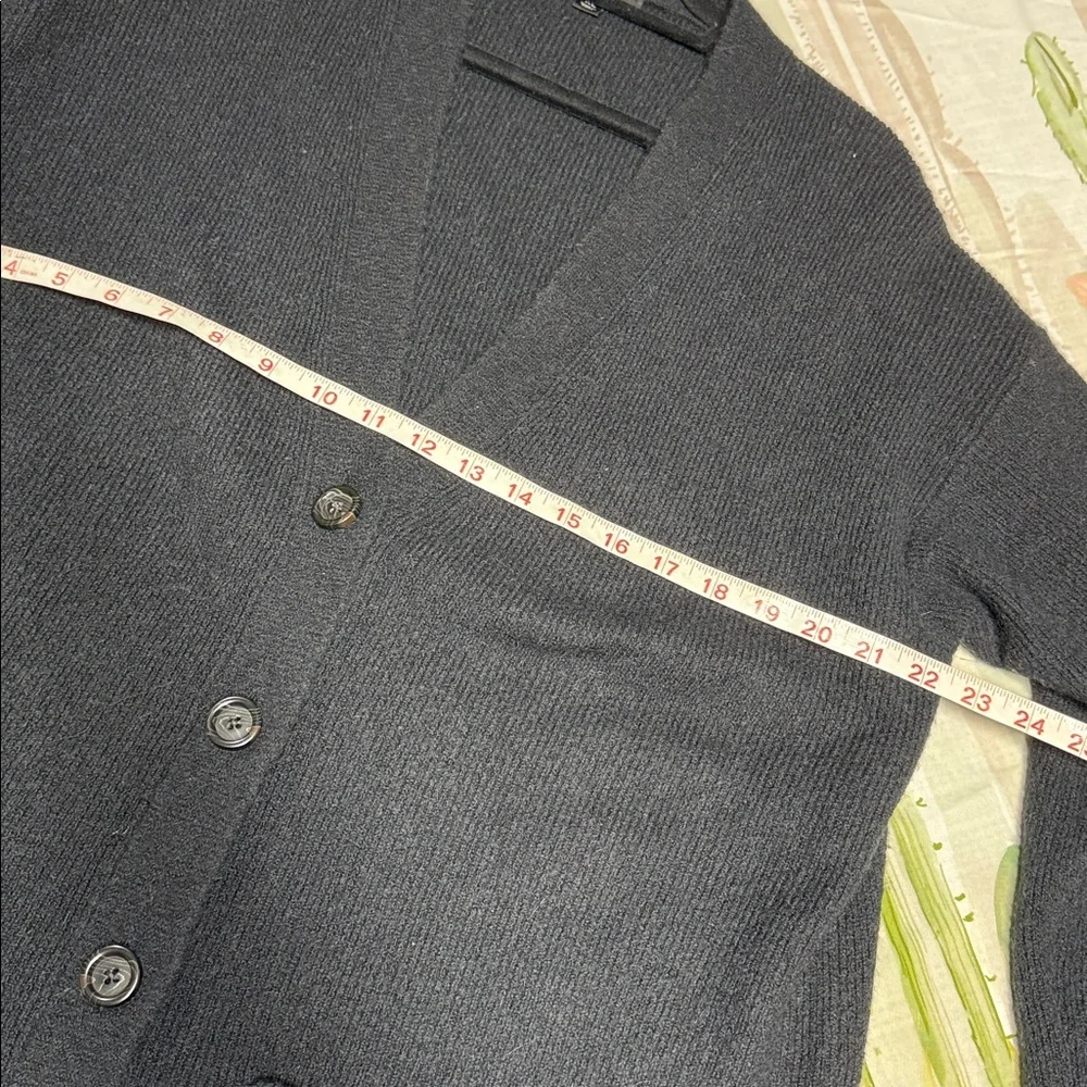 J. Crew alpaca wool blend Midnight Black button front Knit Sweater XL